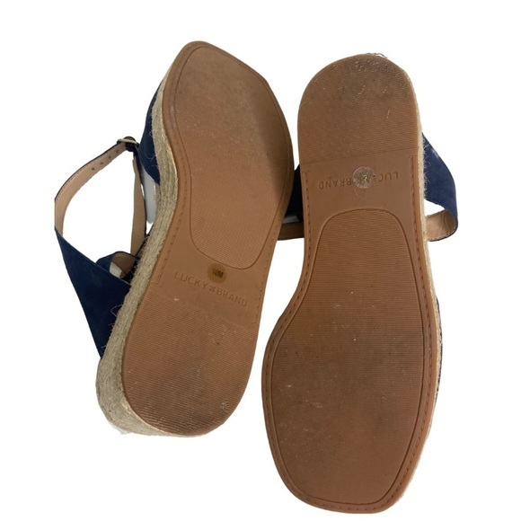 Lucky Brand New Women's Valki Wedge Espadrille Suede Sandal Sz 10 - Picture 11 of 11